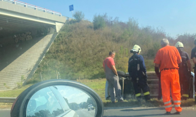 Aut&oacute; landolt az &aacute;rokban a Guba S&aacute;ndor utc&aacute;ban