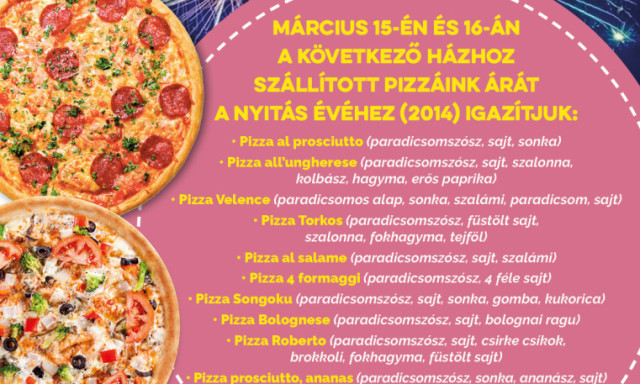 10 &eacute;ves a Trattoria la Prima! K&eacute;t napig 2014-es &aacute;ron k&iacute;n&aacute;lj&aacute;k pizz&aacute;ikat