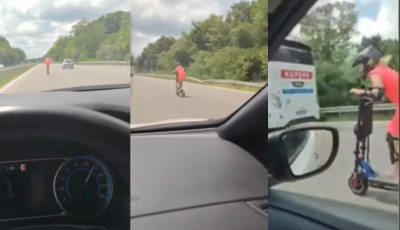 Szerinted norm&aacute;lis a csaj? - 120 km/h-val repesztett roller&eacute;vel az aut&oacute;p&aacute;ly&aacute;n - VIDE&Oacute;