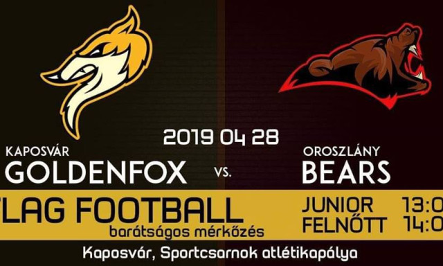 Vas&aacute;rnap j&ouml;n a kaposv&aacute;ri Flag Football csapat első komoly m&eacute;rkőz&eacute;se!