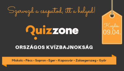 Ma este startol Kaposv&aacute;ron a Quizzone őszi fordul&oacute;ja!