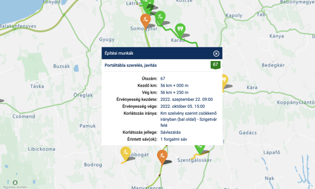 M&aacute;r megint - vagy m&eacute;g mindig - port&aacute;lt&aacute;bla szerel&eacute;s, f&eacute;lp&aacute;ly&aacute;n haladhatunk a 67-es p&aacute;r szakasz&aacute;n