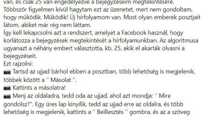 Hell&oacute; emberek... Nem, nem l&aacute;tja t&ouml;bb ismerős&ouml;t&ouml;k, ha megosztj&aacute;tok ezt a Facebook posztot