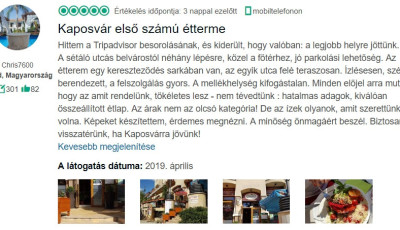 Ezek a legjobb kaposv&aacute;ri &eacute;ttermek 2019-ben a Tripadvisor szerint