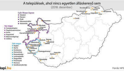 Kaposv&aacute;r a m&aacute;sodik helyen a dun&aacute;nt&uacute;li feketelist&aacute;n - Itt az &aacute;ll&aacute;skeresők orsz&aacute;gos t&eacute;rk&eacute;pe