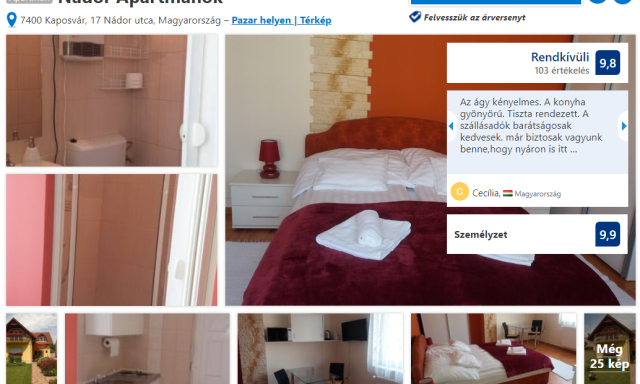 Ezek most a legjobb &eacute;s legrosszabb kaposv&aacute;ri sz&aacute;ll&aacute;sok a Booking.com szerint