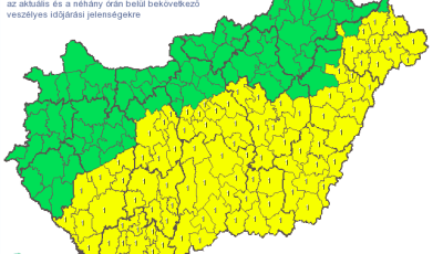 Vesz&eacute;lyjelz&eacute;s Somogyra - J&eacute;gesőre figyelmeztetnek minket