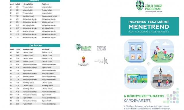 Itt a menetrend, hol &eacute;s mikor pr&oacute;b&aacute;lhatod ki ingyen az &uacute;j kaposv&aacute;ri elektromos buszt