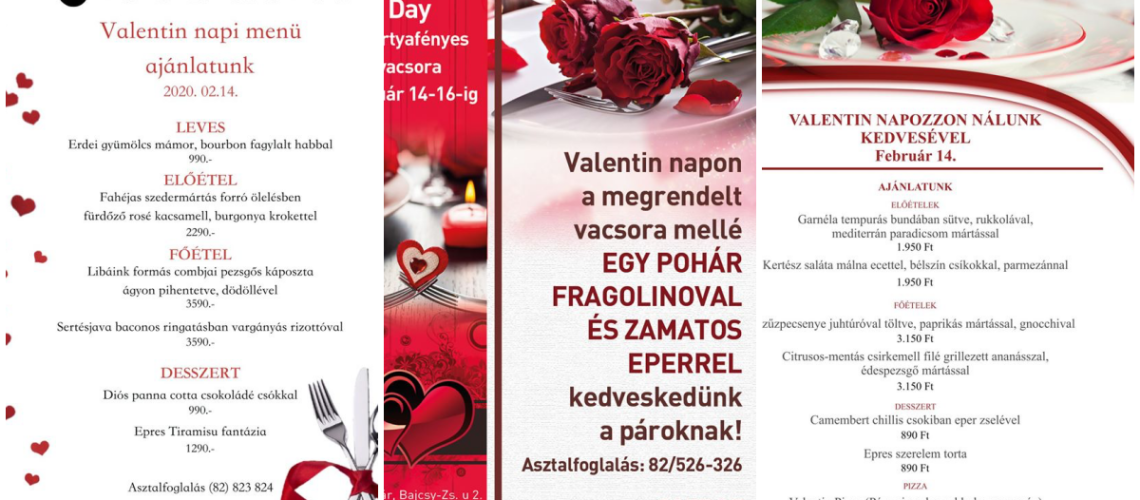 Ezek az &eacute;ttermek k&eacute;sz&uuml;lnek k&uuml;l&ouml;nleges vacsor&aacute;kkal Valentin-napon!