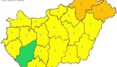 Somogy az egyetlen megye, ahova nem adtak ki riaszt&aacute;st szerd&aacute;ra