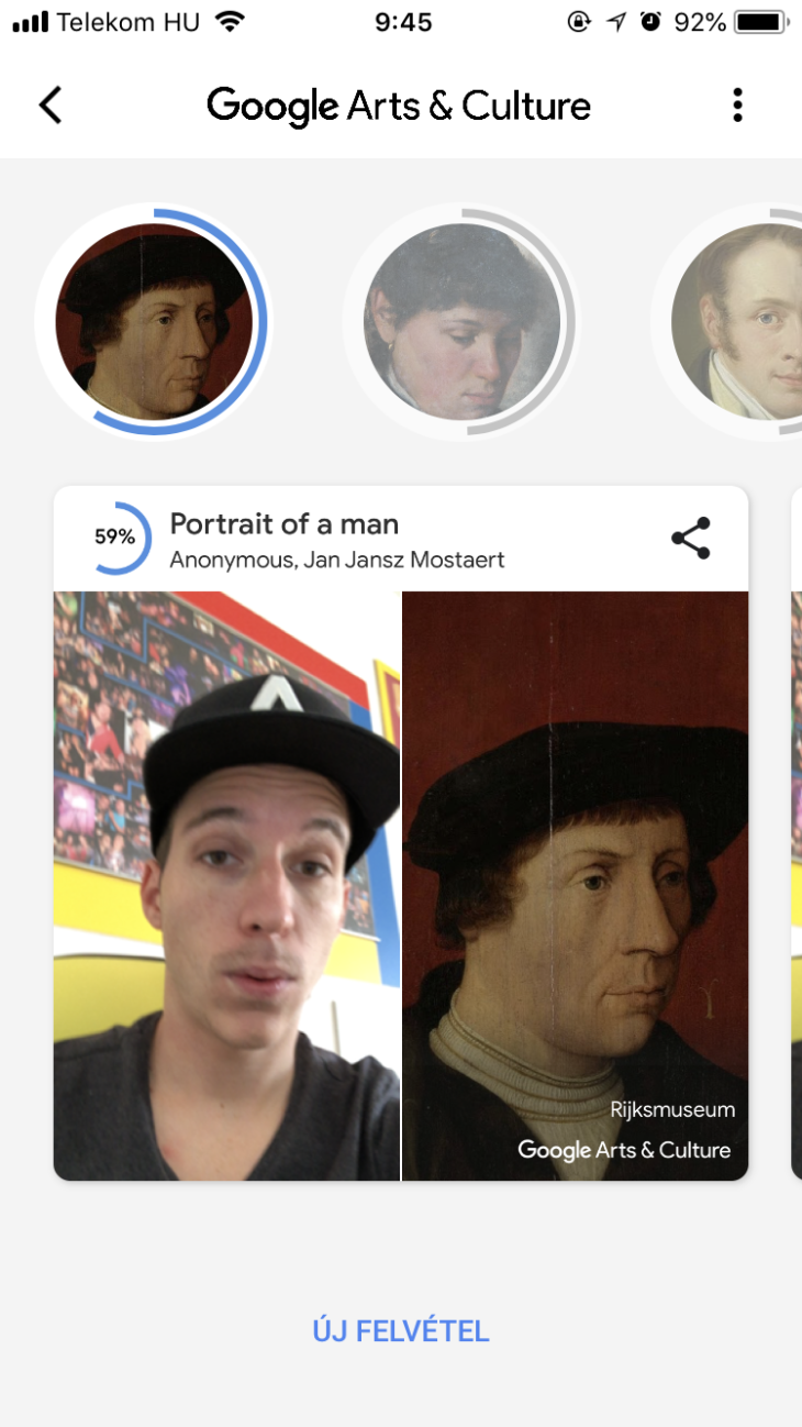 Itt a Google app, ami megmutatja melyik műalkotáshoz hasonlítasz!