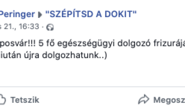 Le a kalappal a kaposv&aacute;riak előtt - Rengeteg felaj&aacute;nl&aacute;s &eacute;rkezik az eg&eacute;szs&eacute;g&uuml;gyi dolgoz&oacute;k sz&aacute;m&aacute;ra