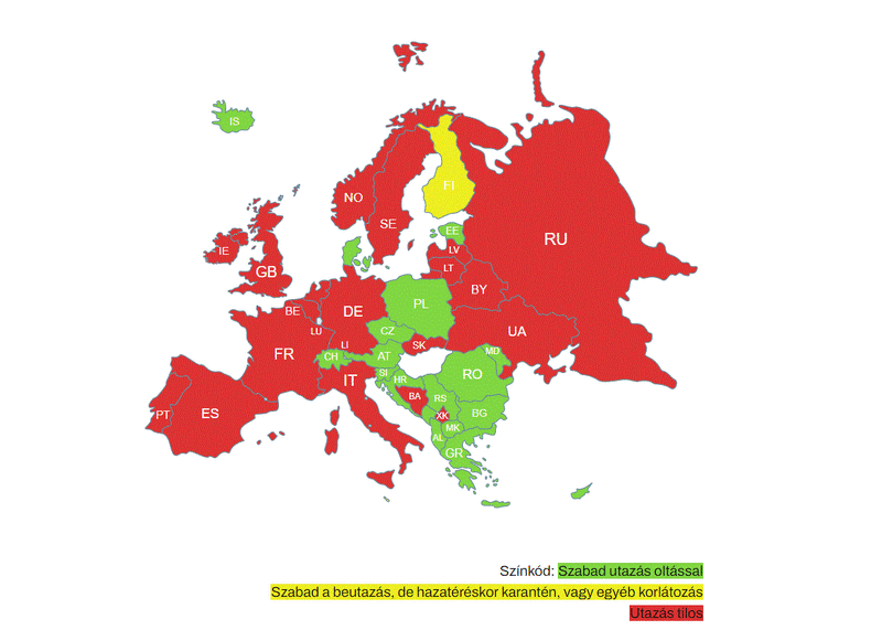 Ezekben az orsz&aacute;gokban nyaralhatunk szabadon olt&aacute;ssal