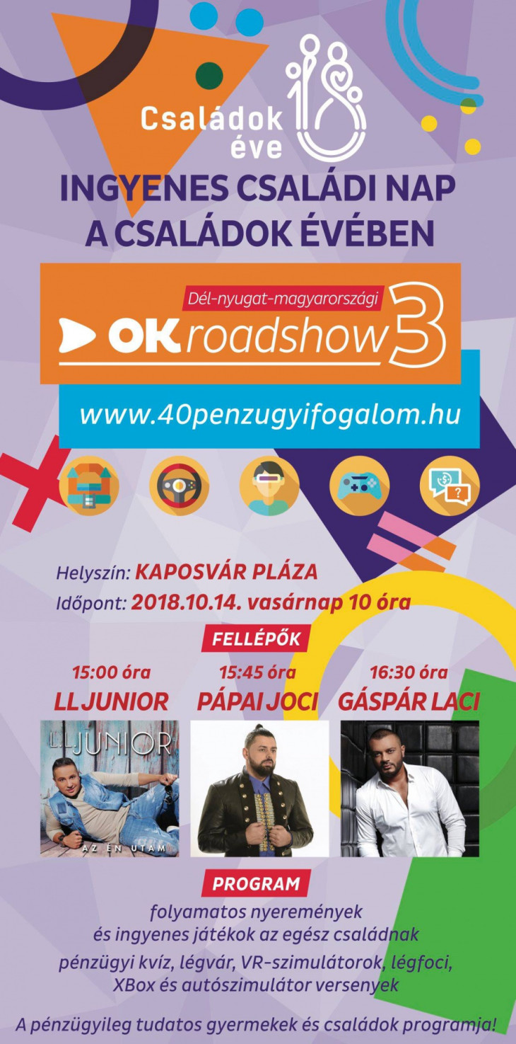 Gáspár Laci, L.L. Junior és Pápai Joci zenél holnap Kaposváron!