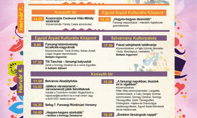 Meg&eacute;rkezett a 2020-as kaposv&aacute;ri Farsangi napok r&eacute;szletes programja!