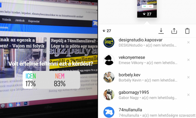 Be&uacute;j&iacute;tott az Instagram - Itt a szavaz&oacute;s matrica!