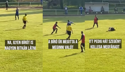 T&ouml;k r&eacute;szegen vezette a meccset egy Tolna megyei b&iacute;r&oacute;, orra is bukott - VIDE&Oacute;