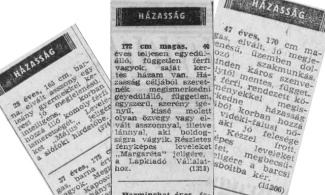 Mezőgazdas&aacute;got kedvelő nővel ismerkedn&eacute;k! - Kaposv&aacute;ri p&aacute;rkereső hirdet&eacute;sek 1975-ből