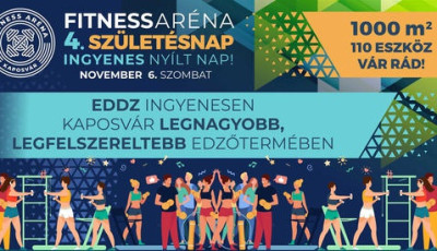 Szombaton &uuml;nnepli 4. sz&uuml;linapj&aacute;t a Fitness Ar&eacute;na - Ingyenes szem&eacute;lyi edz&eacute;sek, sz&aacute;mtalan szuper program v&aacute;r!