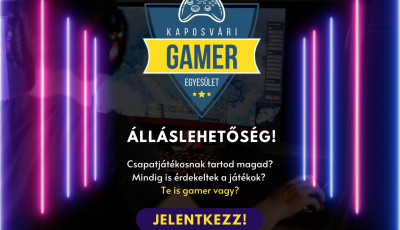 Gamer egyes&uuml;let alakult Kaposv&aacute;ron, munkat&aacute;rsakat is keresnek