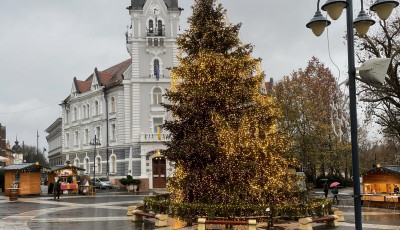 Hoppika, megdőlt kicsit a v&aacute;ros kar&aacute;csonyf&aacute;ja