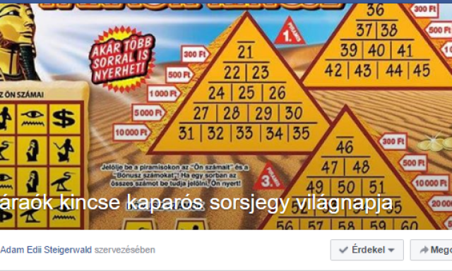 Ma van a F&aacute;ra&oacute;k Kincse kapar&oacute;s sorsjegy vil&aacute;gnapja! Őr&uuml;lj meg!