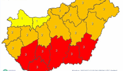 D&eacute;lut&aacute;n j&eacute;geső is j&ouml;het, a legmagasabb fok&uacute; figyelmeztet&eacute;st adt&aacute;k ki Somogyra!