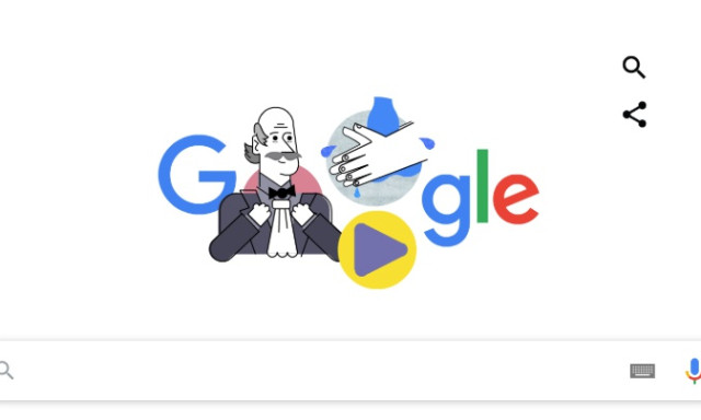 Ma Semmelweis Ign&aacute;c előtt tiszteleg a Google, aki elterjesztette a k&eacute;zmos&aacute;st