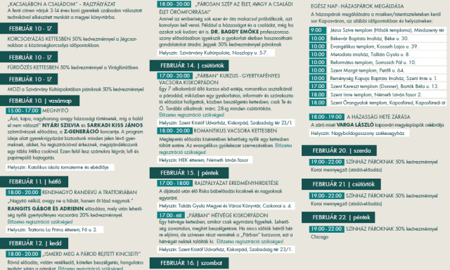 Vas&aacute;rnap kezdet&eacute;t veszi a 2019-es H&aacute;zass&aacute;g hete Kaposv&aacute;ron