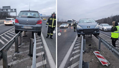 Ezt hogy siker&uuml;lt &ouml;sszehozni? A szalagkorl&aacute;t tetej&eacute;n landolt egy Peugeot az M0-s aut&oacute;&uacute;ton