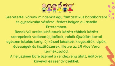 Anyuk&aacute;k figyelem! Babab&ouml;rze lesz a Castello &eacute;tteremben